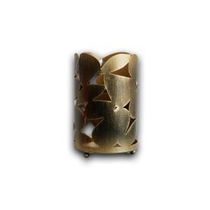 Portacandele  madelaine cilindro color oro graffiato grande