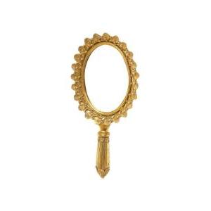 Specchio  da arredo in resina color oro 12,5cm x 2,5cm x 25cm