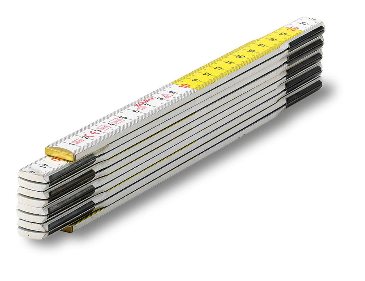 Doppiometro SOLA HF 2/10 in legno bianco/giallo