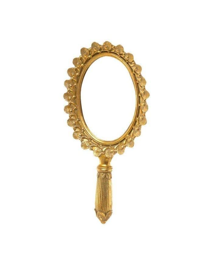 Specchio Arpimex da arredo in resina color oro 12,5cm x 2,5cm x 25cm