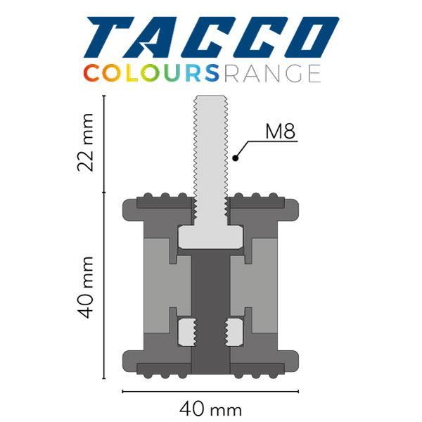 Antivibrante VECAMCO kit 4 pz Tacco 40x40mm per condizionatori fino a 100 kg