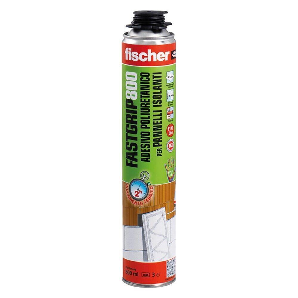 Adesivo poliuretanico Fischer FASTGRIP800 pannelli e cartongesso 800ml - pistola