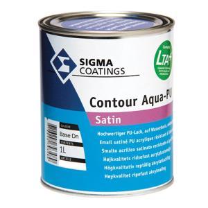 Smalto all’acqua satinato super resistente  contour aqua pu satin bianco 1 litro