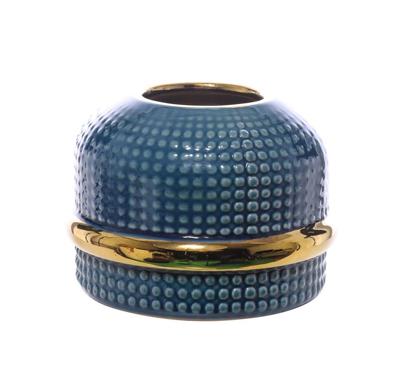 Vaso Arpimex ceramica blu 16,5cm x 16,5cm x 12,5cm