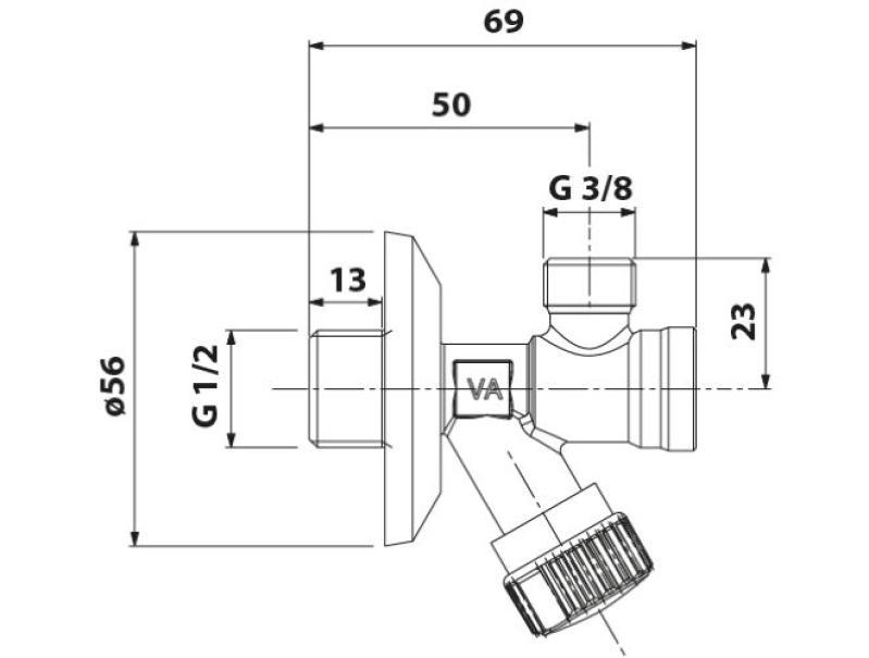 Rubinetto filtro Albertoni senza snodo 1/2 per 3/8