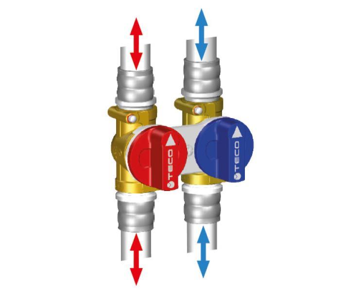 Valvola con doppia intercettazione da incasso Teco Eurocono 3/4