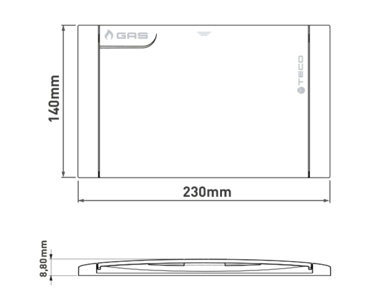 Placca di copertura Teco 230x140 mm gas bianco