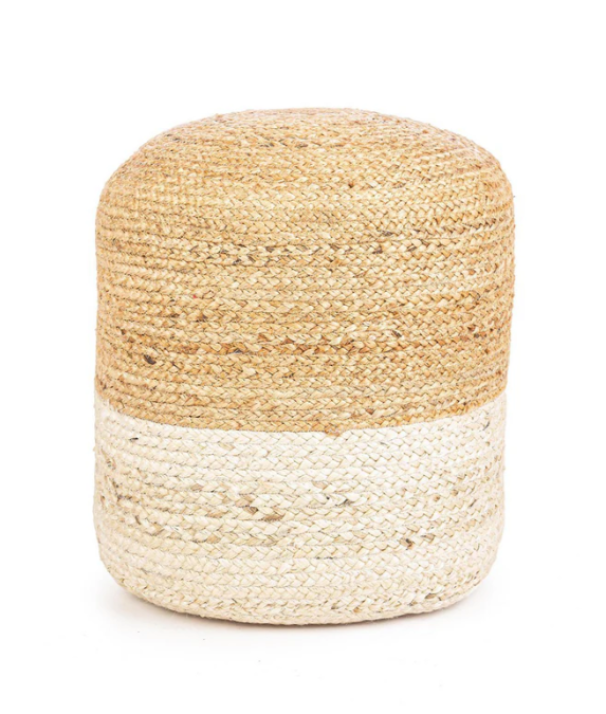 Pouf Jalaja Bizzotto naturale-bianco dm 45cm 