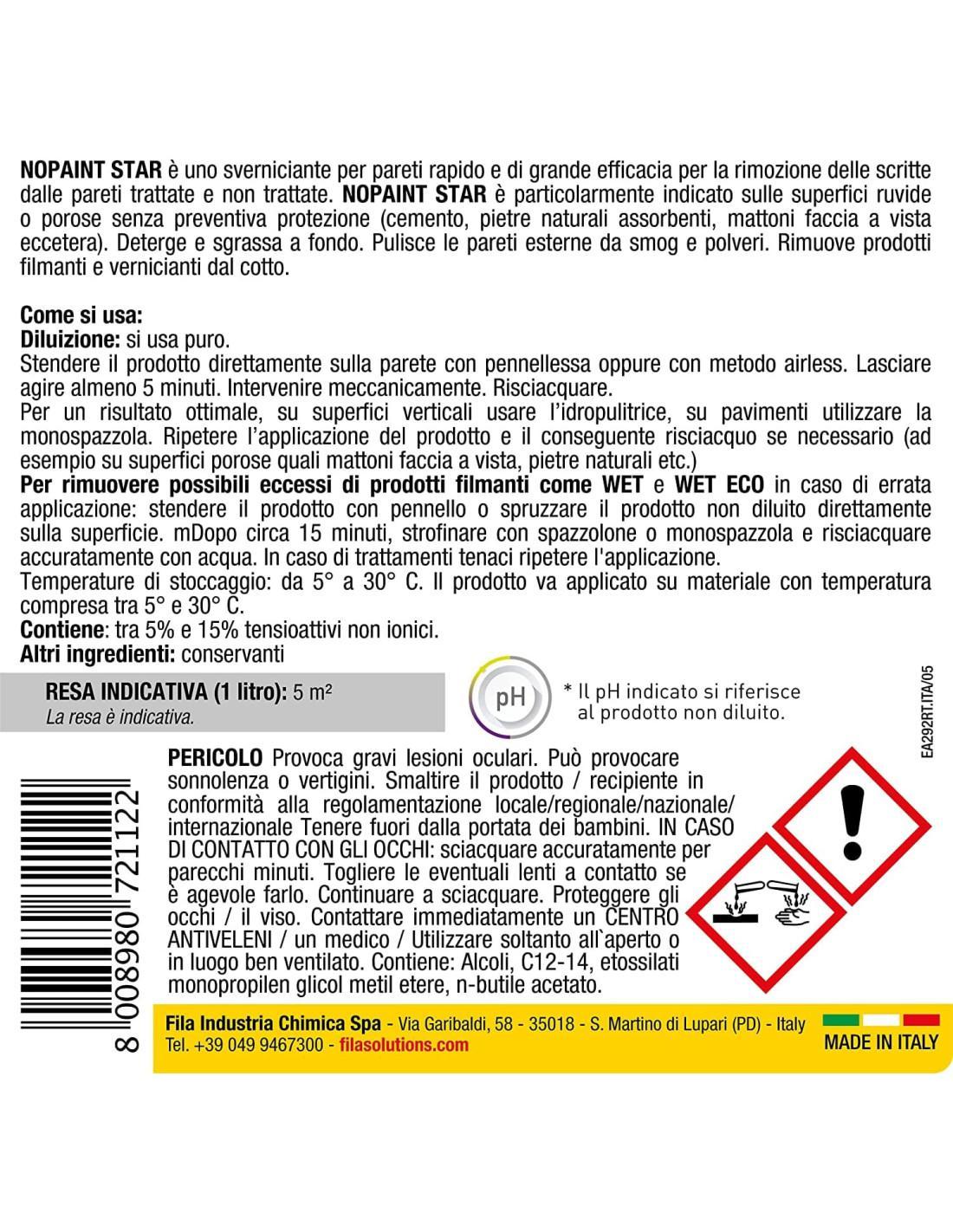 Pulitore gel per pareti Fila nopaint star 1 litro-2