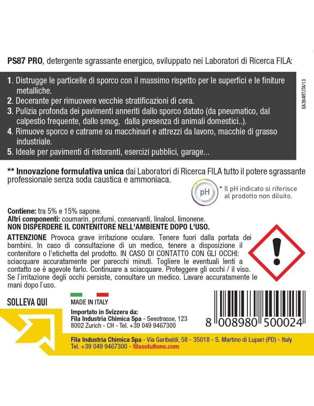 Detergente concentrato Fila PS87 PRO 5 litri-2